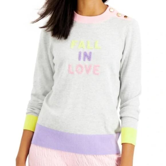 Charter Club "Fall In Love" Long Sleeve Sweater - Picture 1 of 8